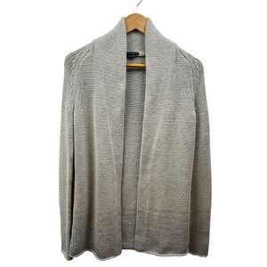 Theory Cardigan Womens S/P Gray‎ Open Front Chunky Knit Soft Wool Cotton Blend